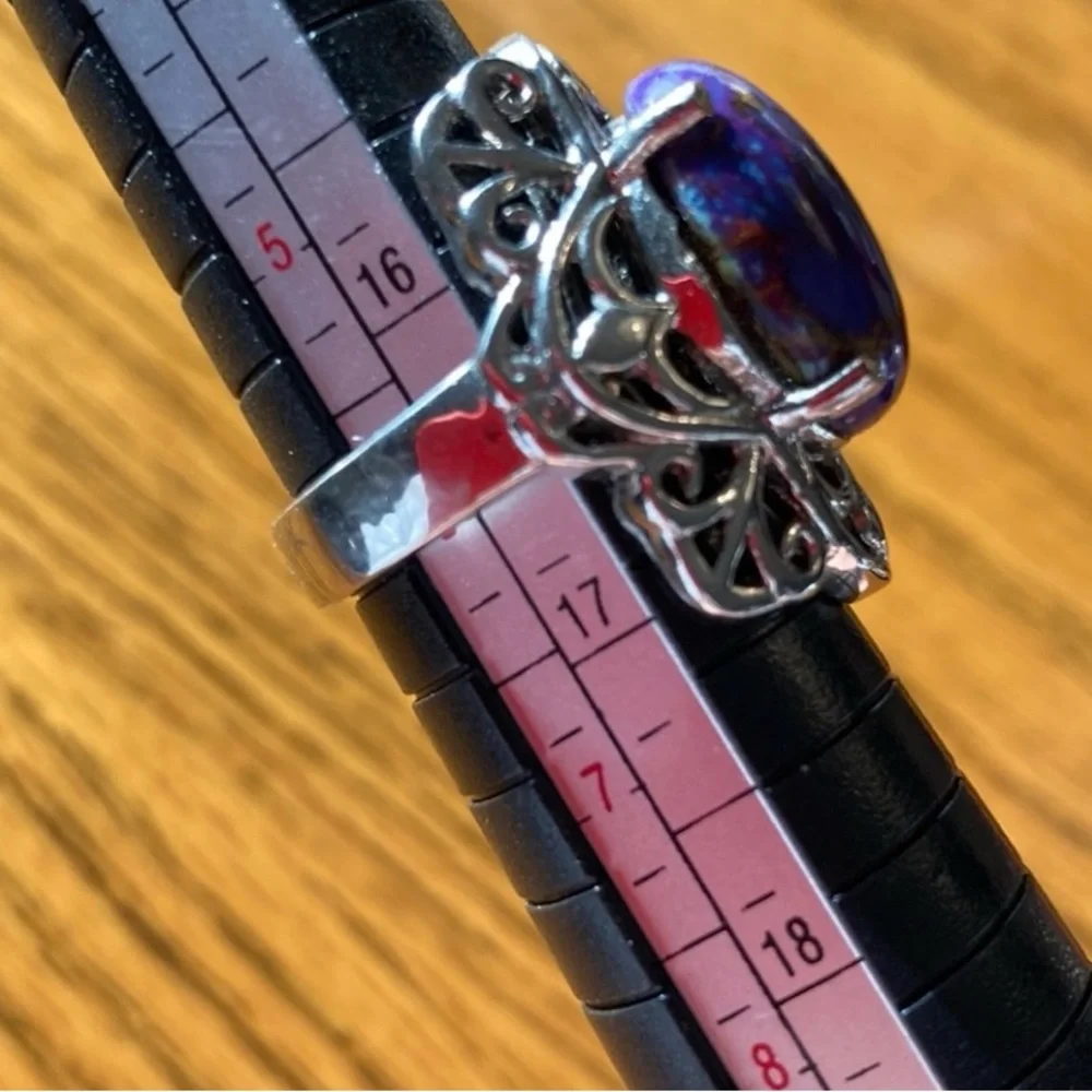 Karis Purple turquoise, open filigree ring - Picture 4 of 6